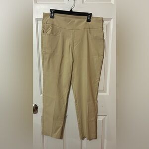 Ruby Rd Women's Sz 12 Pull on Pants  Beige Stretchy 34 X 27 Office Work Casual